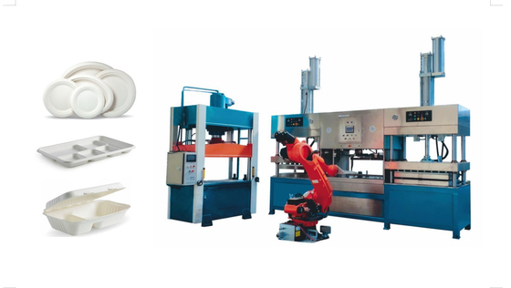 Robot completamente automatico di asse di Tray Making Machine With 6 dell'alimento asportabile della fibra della bagassa