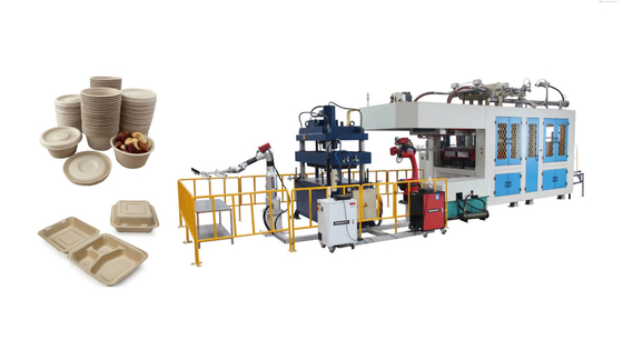 Armi di modellatura del robot di Tray Producing Machine With Two dell'alimento della cartapesta eliminabile astuta