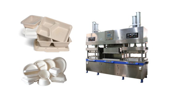 Termoformatura / pressatura umida Macchine per utensili da tavola biodegradabili con controllo PLC